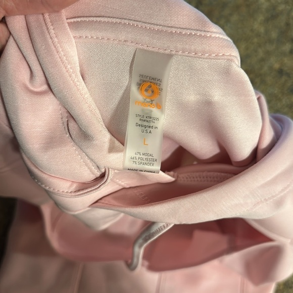 Mono b Cut Out Hoodie Size Large Cool Pink Long Sleeve Adjustable Self Ties - Picture 3 of 9